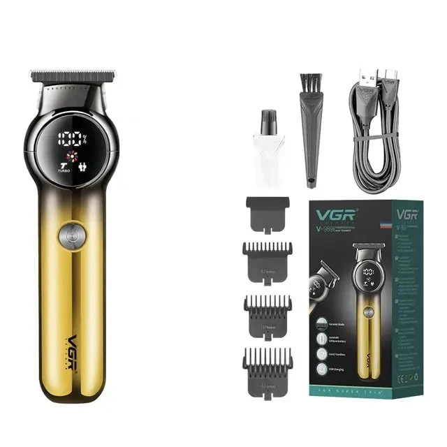 ماشین اصلاح موی سر و صورت وی جی آر (VGR) مدل V-989 - باتری ۱۲۰۰ میلیآمپر - تیغه استیل ضدزنگ و شارژ USB