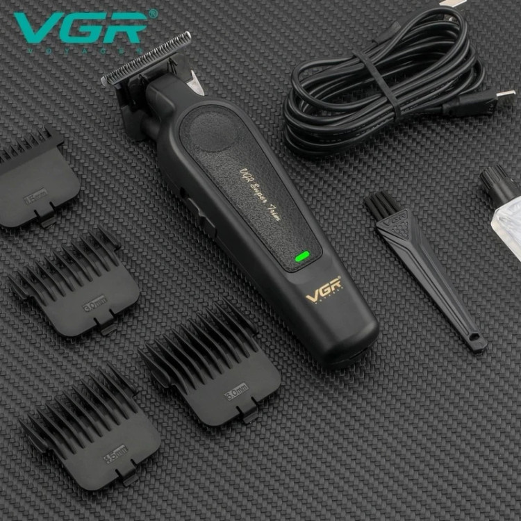 ماشین اصلاح سر و صورت حرفهای وی جی آر (VGR) مدل V-995 - باتری قدرتمند ۲۰۰۰ میلیآمپر - تیغه استیل ضدزنگ و ۵ ساعت شارژدهی