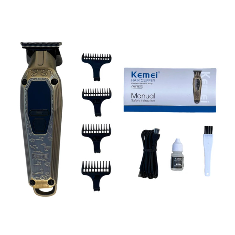 ماشین اصلاح و خط زن شارژی کیمی مدل KM-1575 (رنگ طلایی مات)